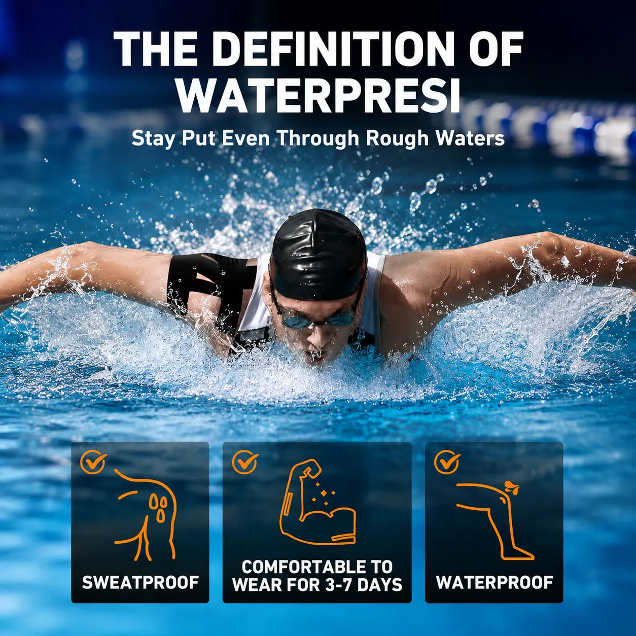 Pre-Cut Kinesiology Tape for Shoulder – Waterproof Athletic Support | 10, 20 & 30 Strips