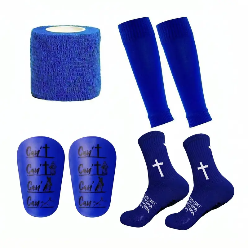 Men's Anti-Slip Soccer Socks & Shin Guard Set