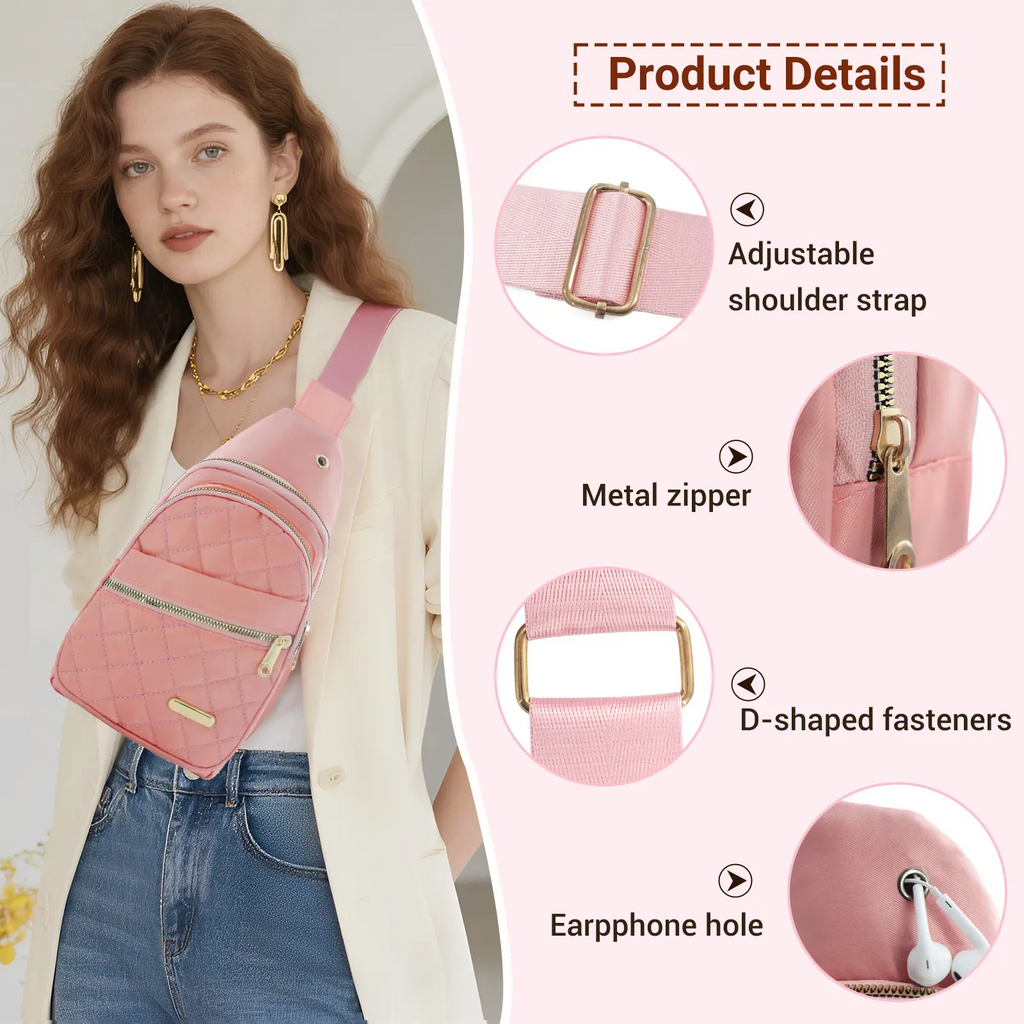 Women's Crossbody Chest Bag | Compact Multi-Pocket Fanny Pack for Travel & Outdoors