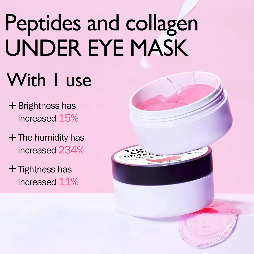 60 Pcs Collagen Hydrating Eye Patches with Niacinamide, Caffeine and Vitamin B12, Deep Hydration