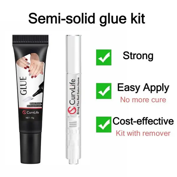 10g Nail Glue & Remover Kit – Fast-Drying Press-On Adhesive Gel