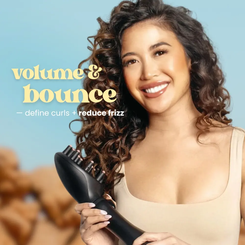 1Set 4-in-1 Hair Dryer & Styler with Diffuser, Round Brush & Smoothing Brush for Easy DIY Blowouts