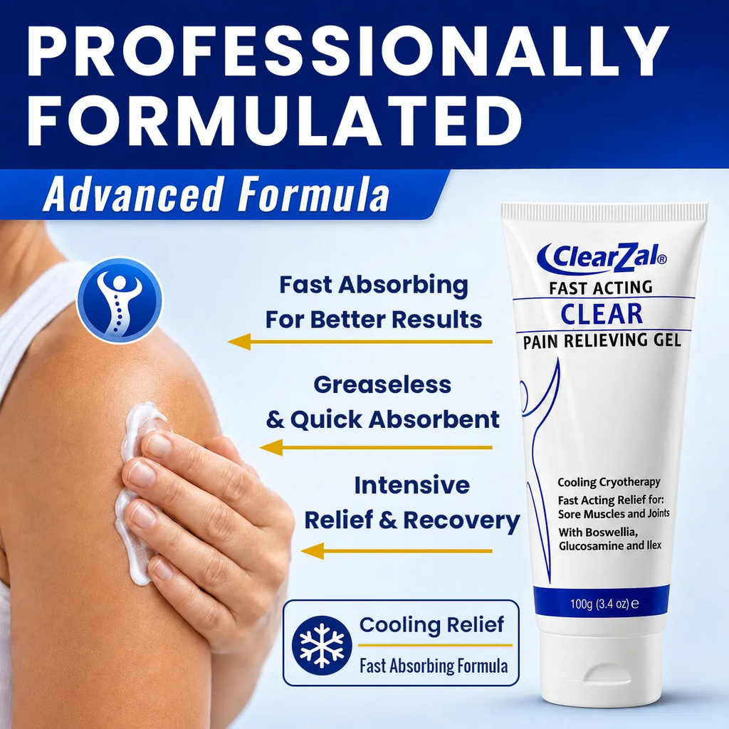 Clearzal Soothing Cooling Gel 100g – Menthol & Frankincense Relief for Muscles, Joints & Fatigue