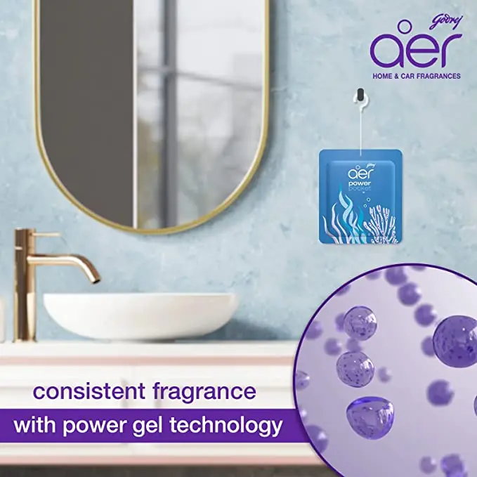 Godrej Aer Power Pocket Hanging Air Freshener – 5 Scents, Up to 30-Day Long-Lasting Fragrance