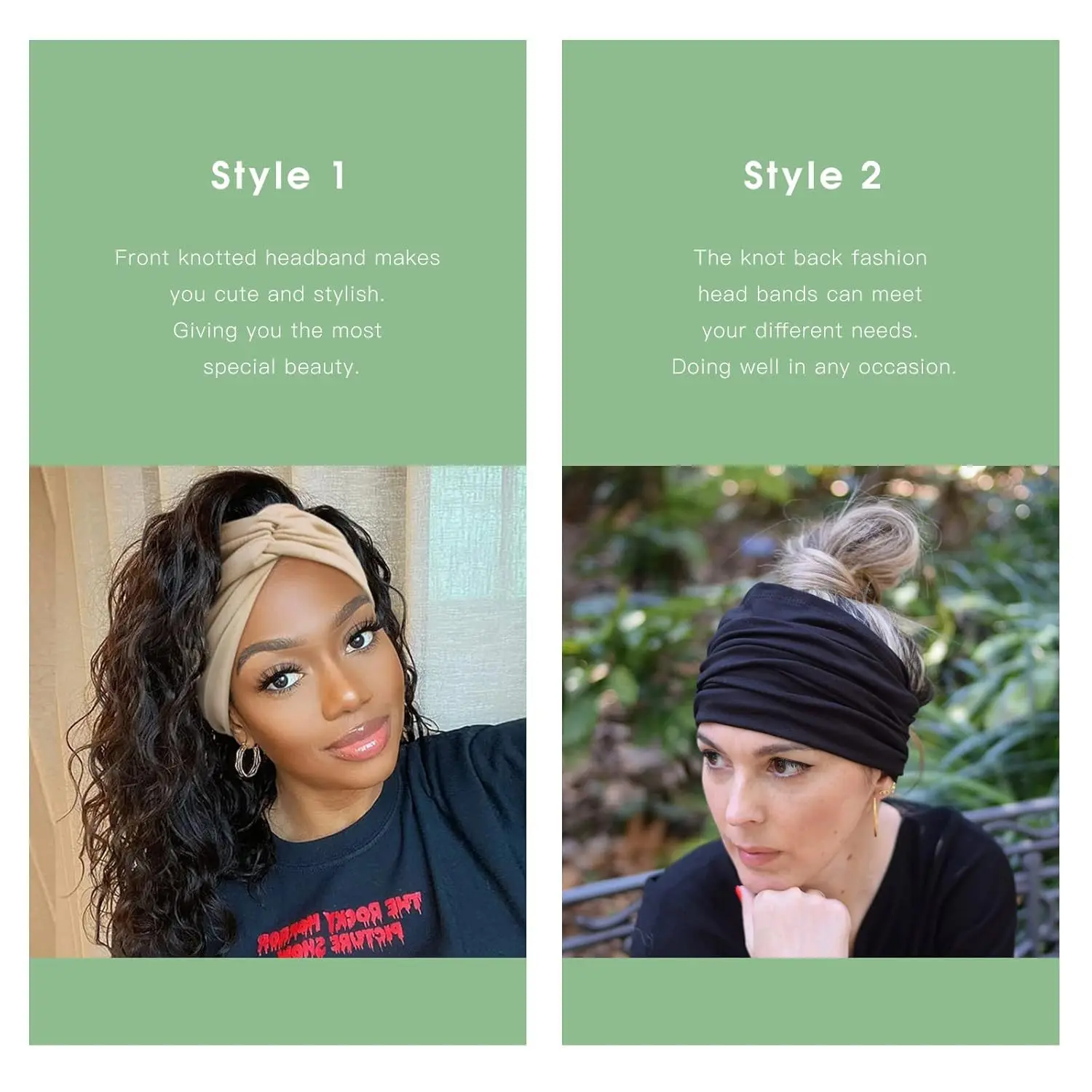 6-Pack Boho Wide Headbands – Stretchy Yoga & Workout Hair Wraps for Women