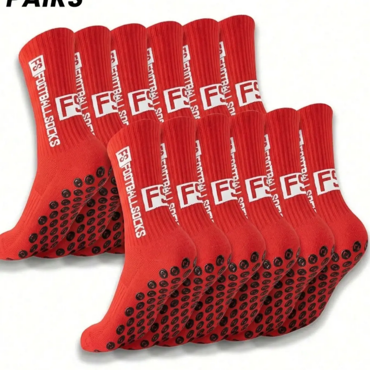 Men's Anti-Slip Soccer Socks – Silicone Grip, Moisture-Wicking, 6 Pairs