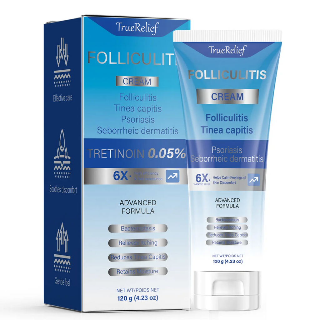 TrueRelief Folliculitis Care Cream 120g – Botanical Soothing Moisturizer for Bumps, Rough Skin & Irritation on Face, Scalp & Body