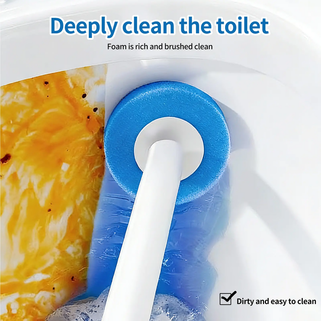 SOPAMI Disposable Toilet Brush Kit – No-Touch Rotating Cleaner with Refill Heads & Holder