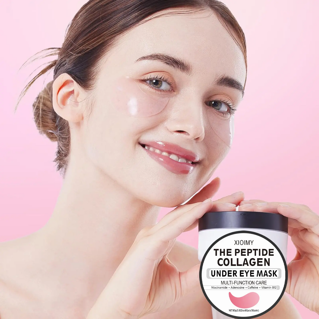 60 Pcs Collagen Hydrating Eye Patches with Niacinamide, Caffeine and Vitamin B12, Deep Hydration