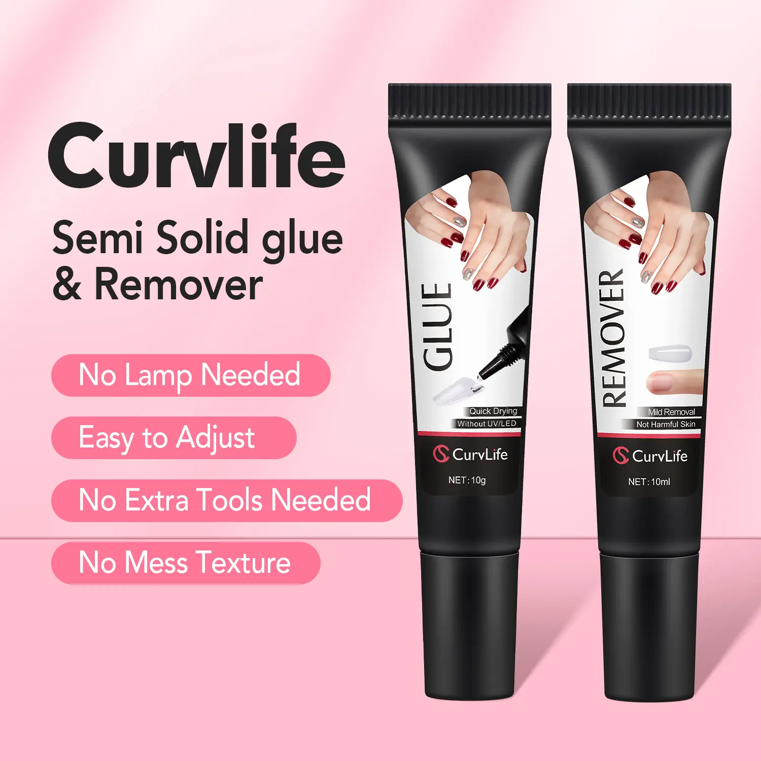 10g Nail Glue & Remover Kit – Fast-Drying Press-On Adhesive Gel