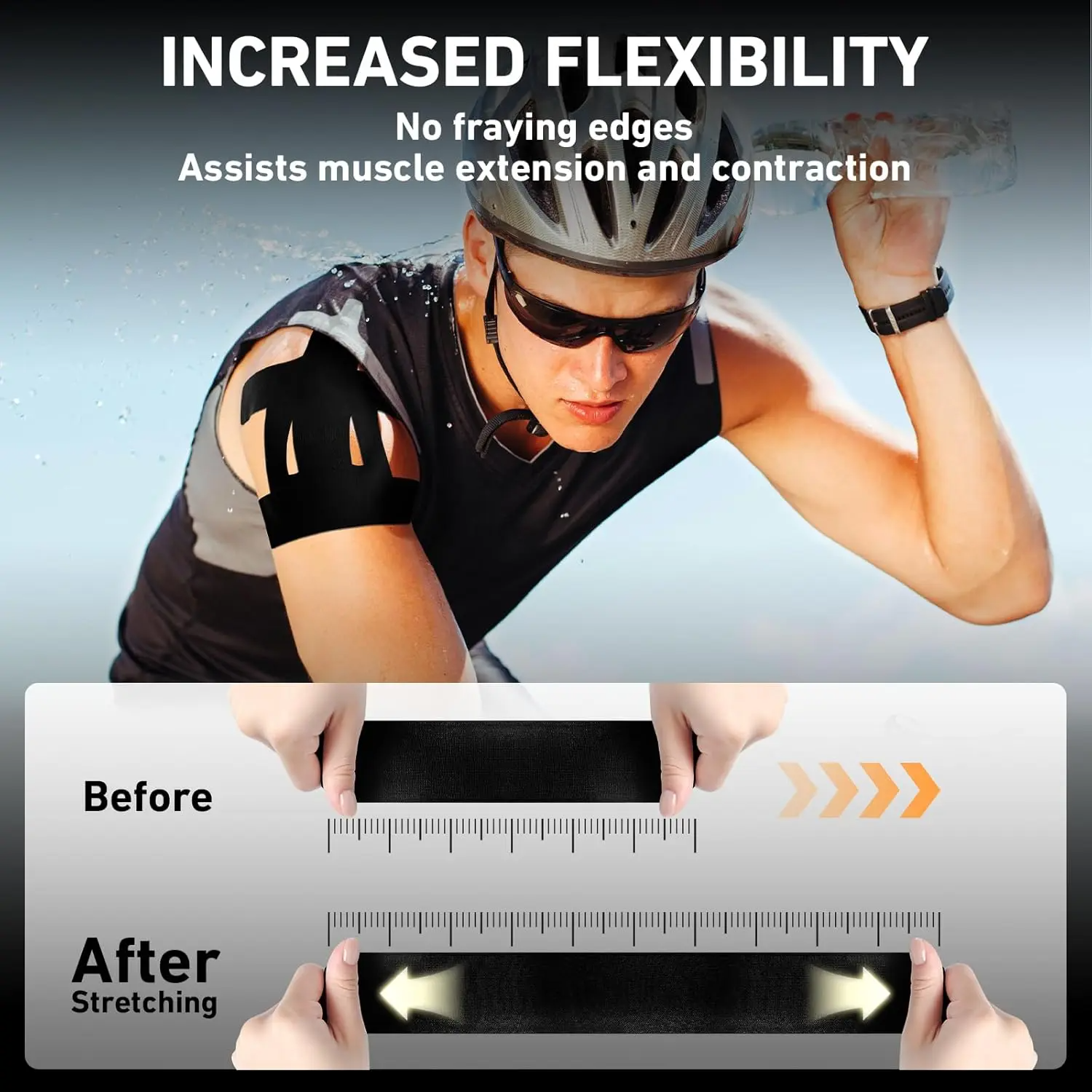 Pre-Cut Kinesiology Tape for Shoulder – Waterproof Athletic Support | 10, 20 & 30 Strips