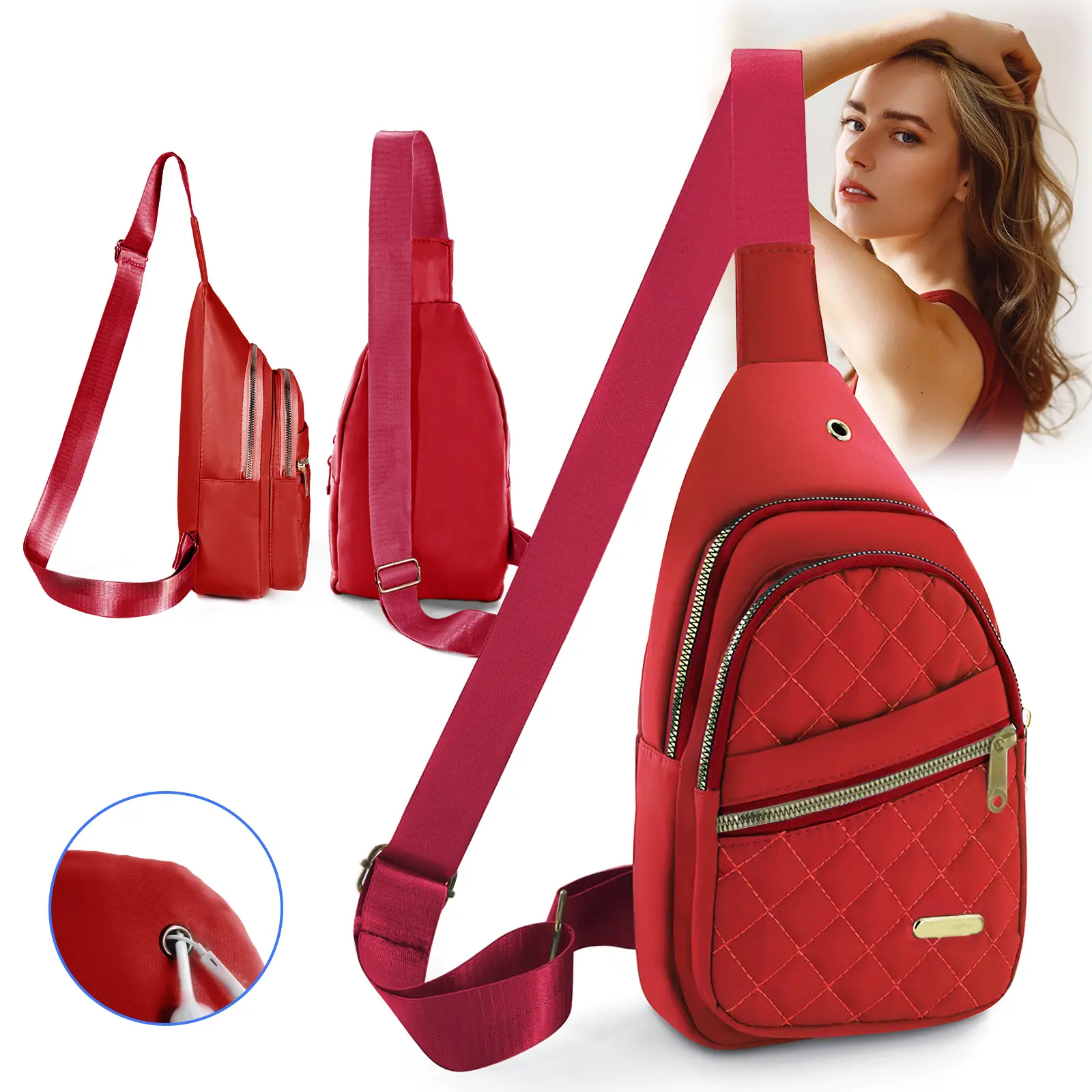 Women's Crossbody Chest Bag | Compact Multi-Pocket Fanny Pack for Travel & Outdoors