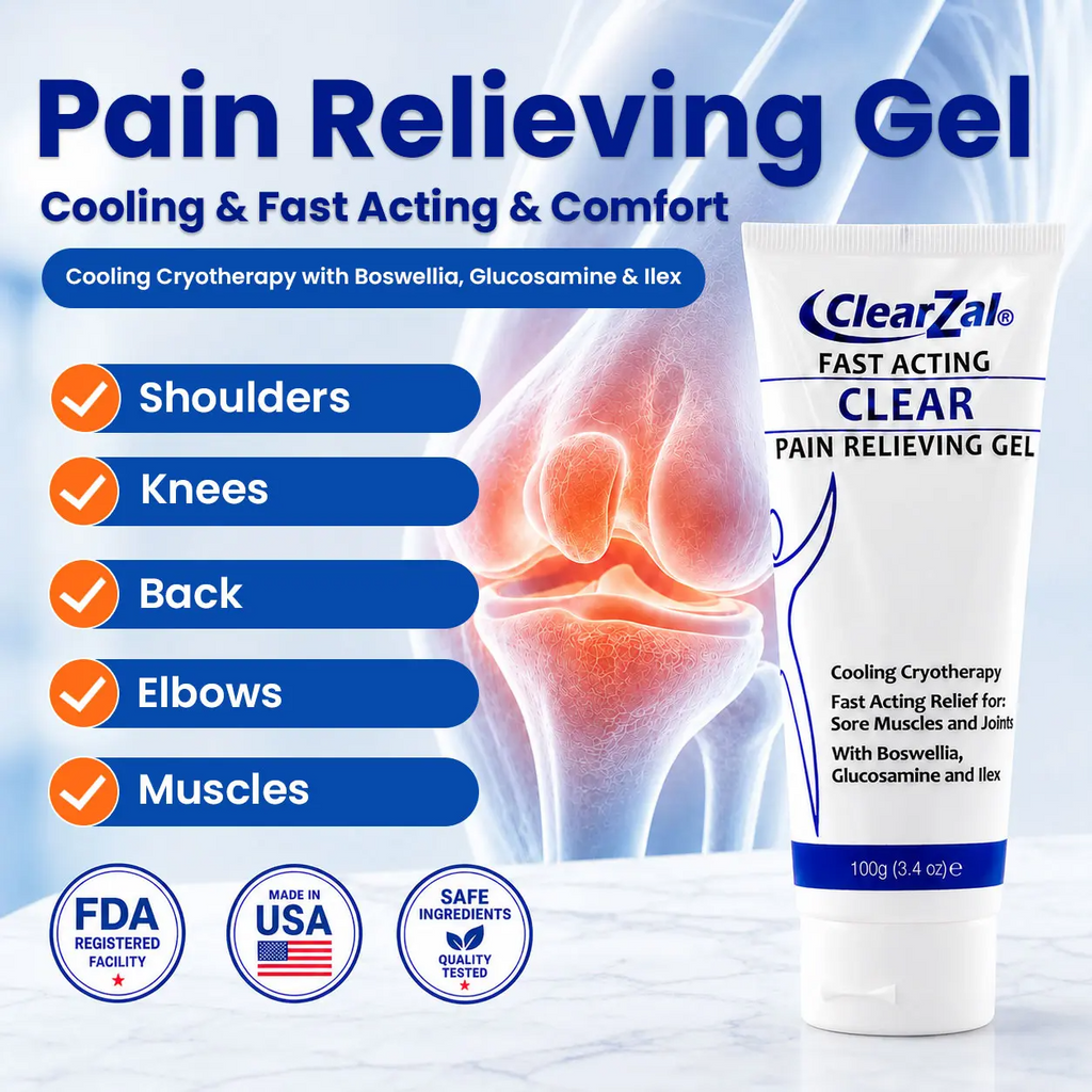 Clearzal Soothing Cooling Gel 100g – Menthol & Frankincense Relief for Muscles, Joints & Fatigue