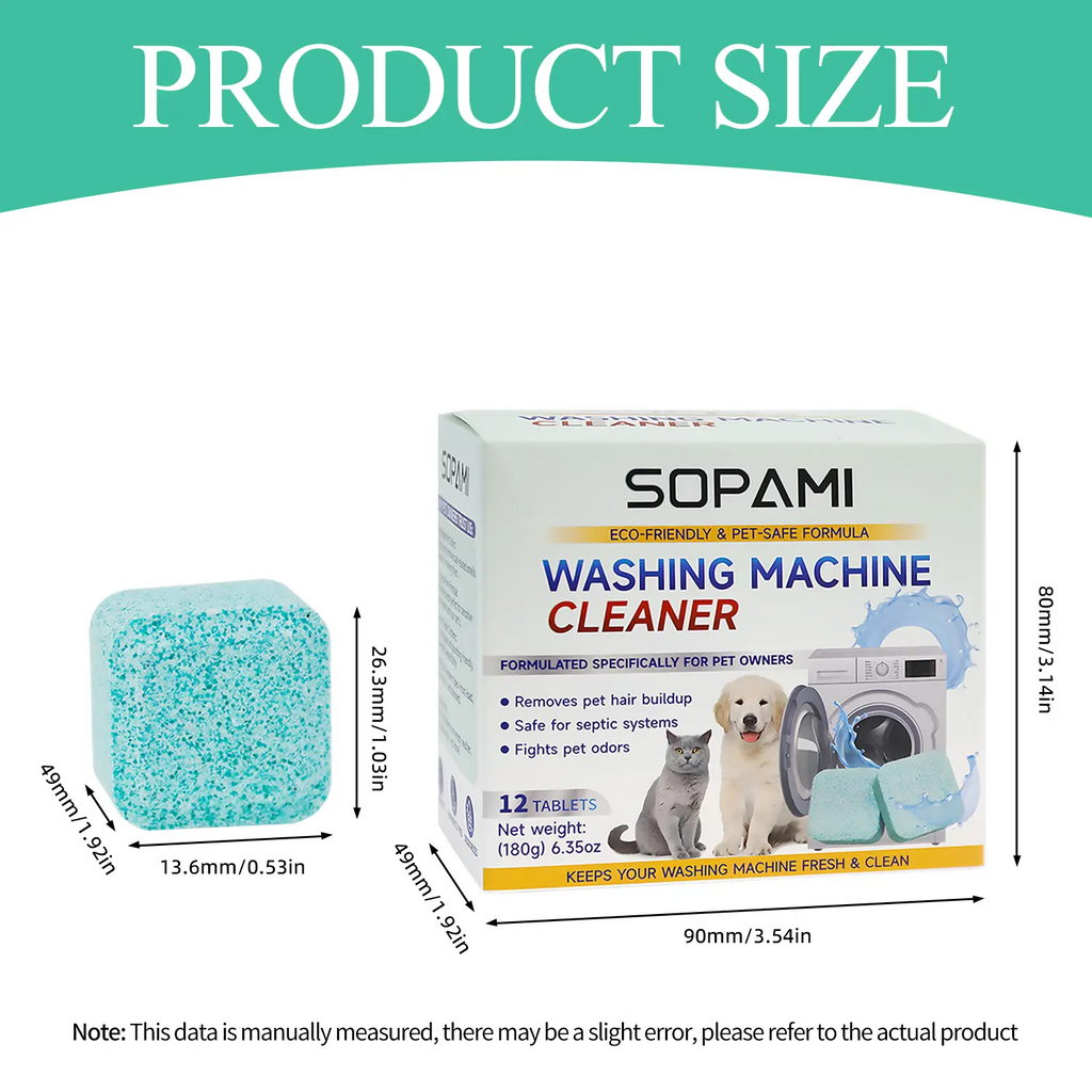 SOPAMI Washing Machine Cleaner Tablets | Eco-Friendly, Pet-Safe Deep Clean