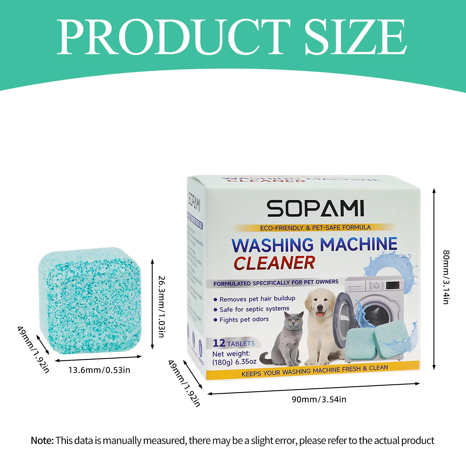 SOPAMI Washing Machine Cleaner Tablets | Eco-Friendly, Pet-Safe Deep Clean