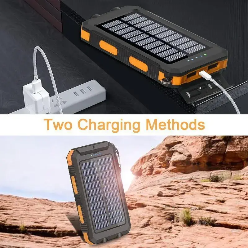 10000mAh Solar Power Bank – Dual USB Fast Charging for Outdoor Adventures