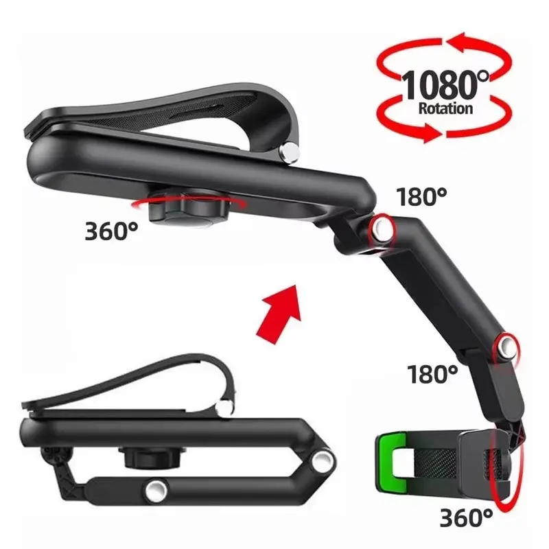 Joytutus Car Phone Mount – 360° Rotatable, Long Adjustable Arm & Anti-Scratch Clamp