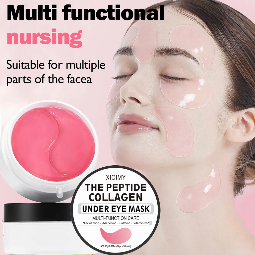 60 Pcs Collagen Hydrating Eye Patches with Niacinamide, Caffeine and Vitamin B12, Deep Hydration