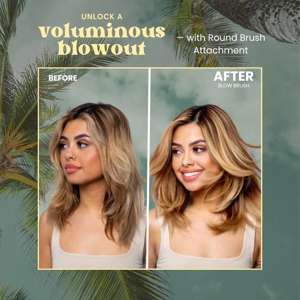 1Set 4-in-1 Hair Dryer & Styler with Diffuser, Round Brush & Smoothing Brush for Easy DIY Blowouts