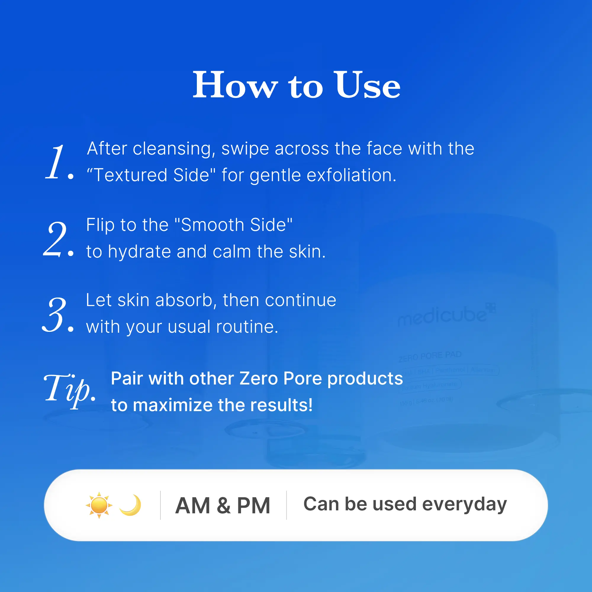 Zero Pore Pads (AHA + BHA) Viral Toner Pads