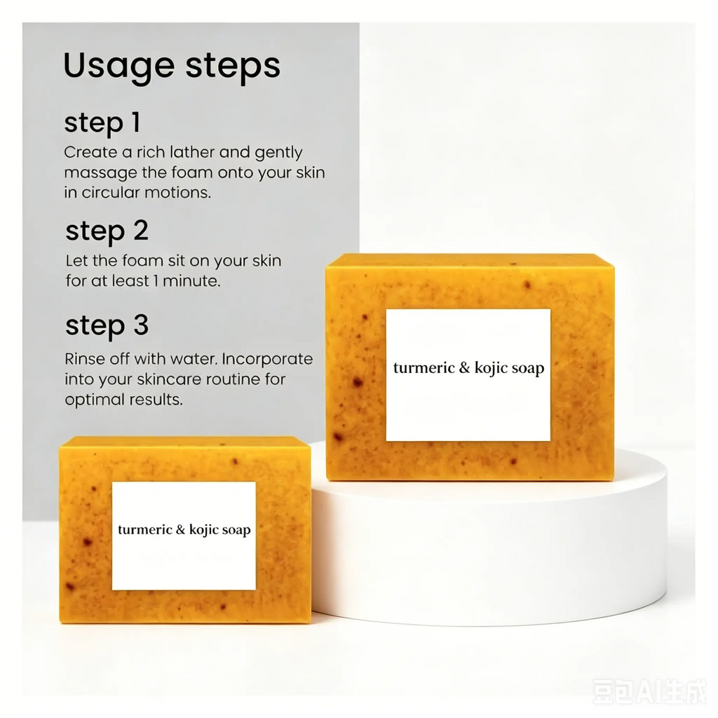 3Pcs Lemon Turmeric Kojic Acid Soap,Acne Remover, Deep Cleansing Facial Bar for Bright Radiant Skin, Free 3Pcs Soap Saver Exfoliating Bags Included kojic soap Moisturizing Cleanser
