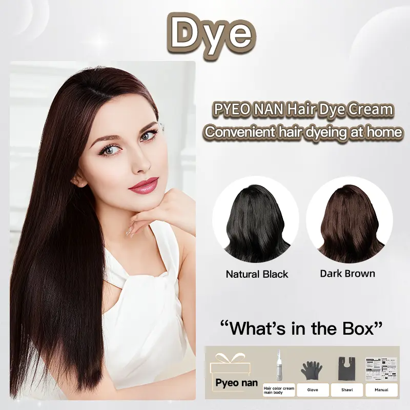 Herbal Hair Dye Cream – Gray Coverage, Alcohol-Free, Natural Scent