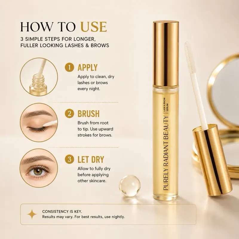 Growth Serum – Organic, Vegan, Prostaglandin-Free – Thicker Longer Lashes – Castor + Rosemary Oil