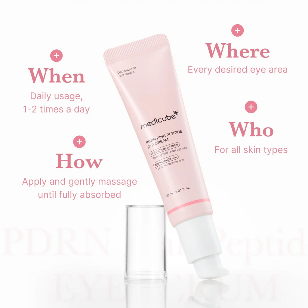 Pink Peptide Eye Serum | 99% Salmon DNA 99% Pure Retinol, 5% Niacinamide | Dark Circles, Puffy Eyes, Korean Skincare