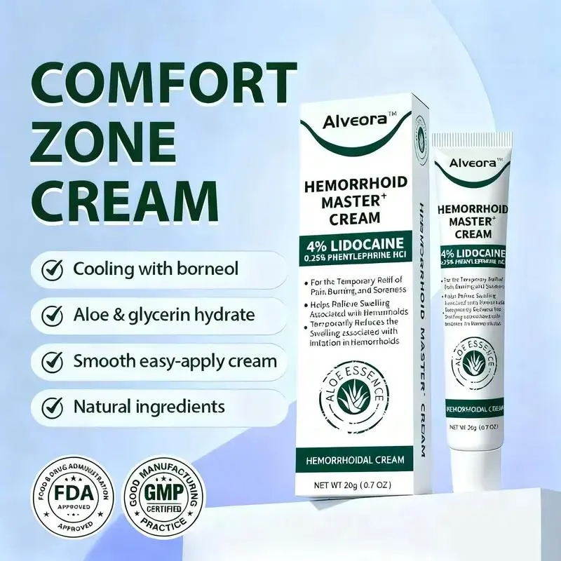 Alveora 3 Hemorrhoid Gel – Cooling Relief for Pain, Itch & Inflammation with Carthamus Seed & Scutellaria Extract
