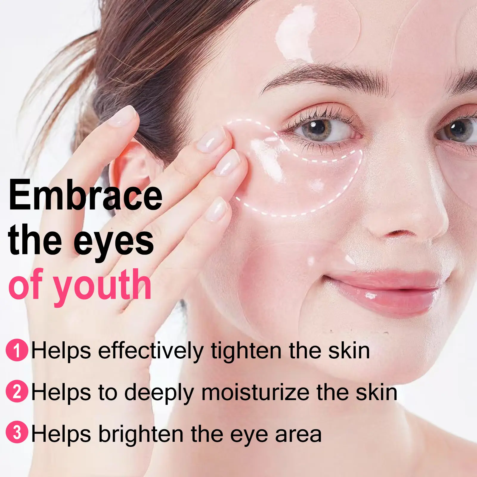 60 Pcs Collagen Hydrating Eye Patches with Niacinamide, Caffeine and Vitamin B12, Deep Hydration