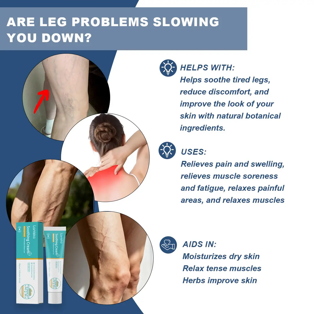 Leg Relief Herbal Cream 30g | Turmeric, Ginseng & Mugwort | Soothing Daily Leg Care | 2/3/5 Pack