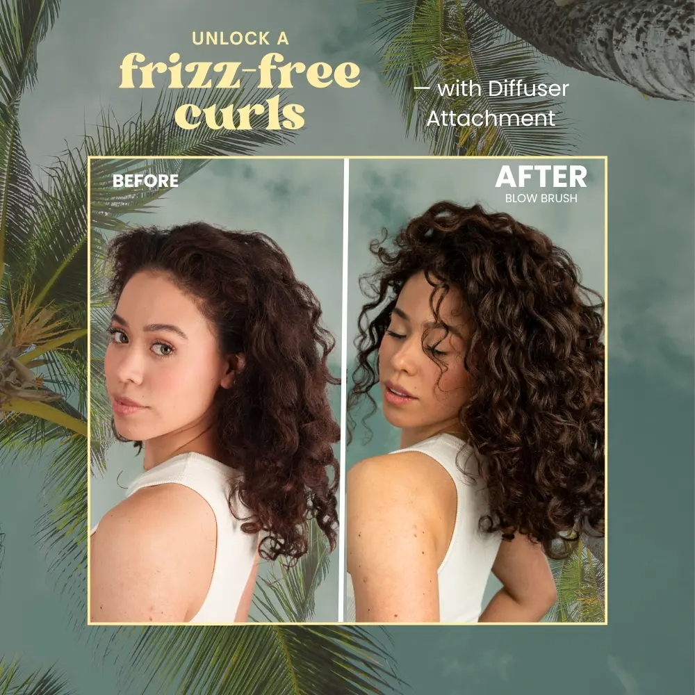 1Set 4-in-1 Hair Dryer & Styler with Diffuser, Round Brush & Smoothing Brush for Easy DIY Blowouts