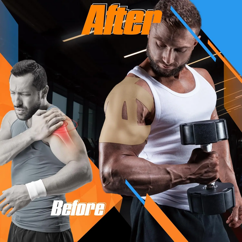 Pre-Cut Kinesiology Tape for Shoulder – Waterproof Athletic Support | 10, 20 & 30 Strips