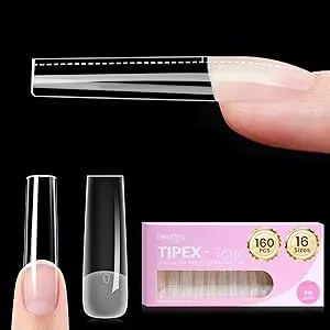 Beetles Tipex Lite Nail Extension Tips – 16 Sizes, Multiple Shapes
