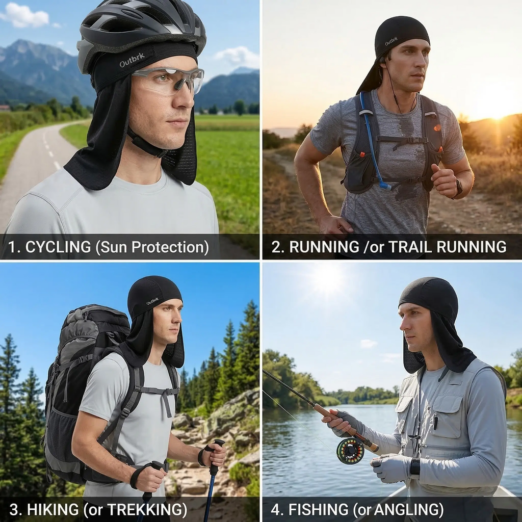 Outbrk Cooling Skull Cap with Neck Shield – UPF Sun Protection | Moisture-Wicking, Ultra-Lightweight (33g)