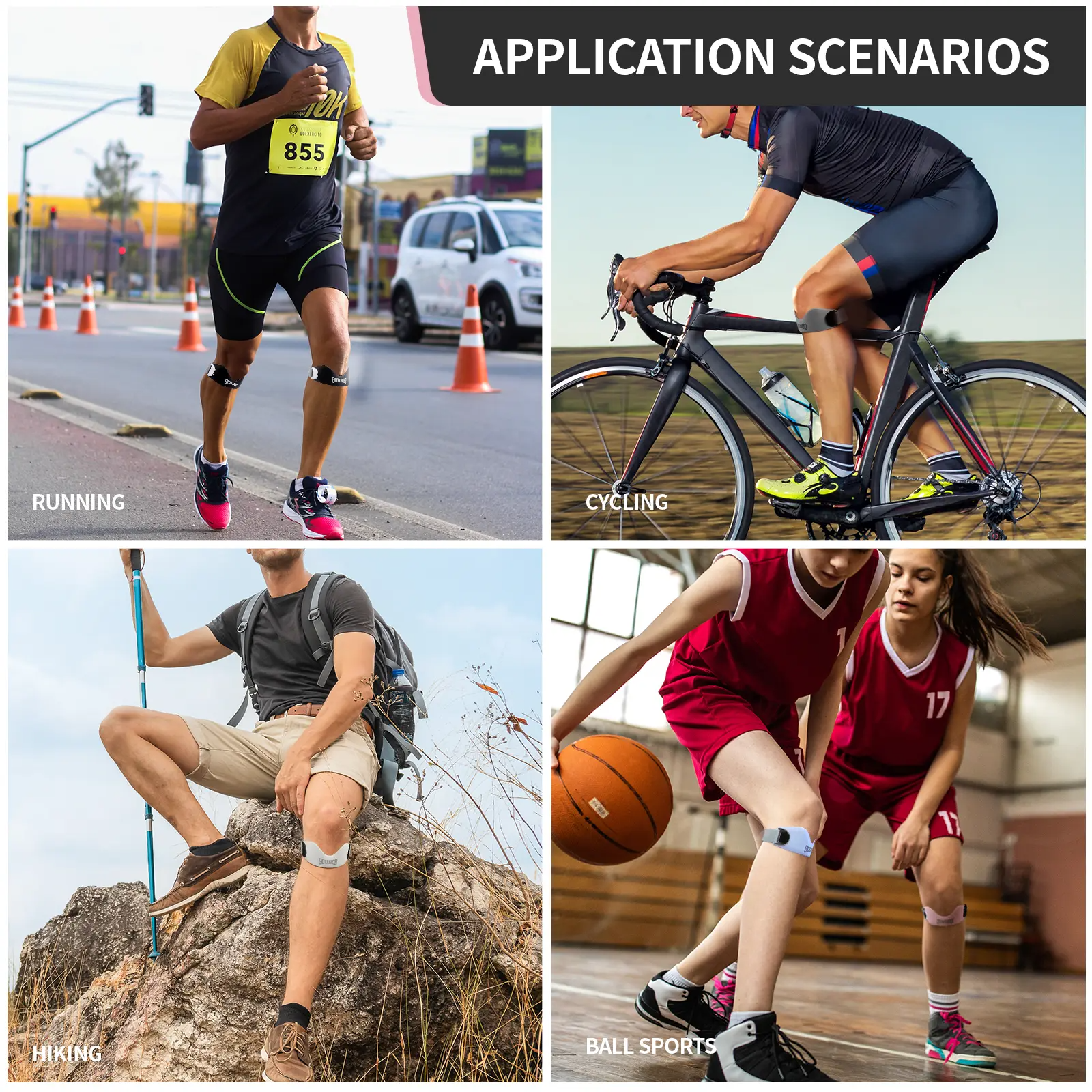 Patella Knee Strap – Silicone Support Band for Running, Basketball & Gym | 2 & 4 Pack