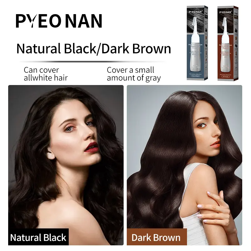 Herbal Hair Dye Cream – Gray Coverage, Alcohol-Free, Natural Scent