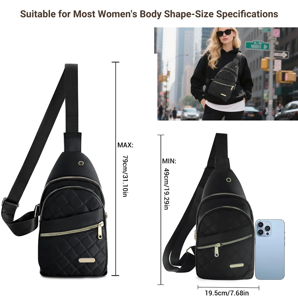 Women's Crossbody Chest Bag | Compact Multi-Pocket Fanny Pack for Travel & Outdoors