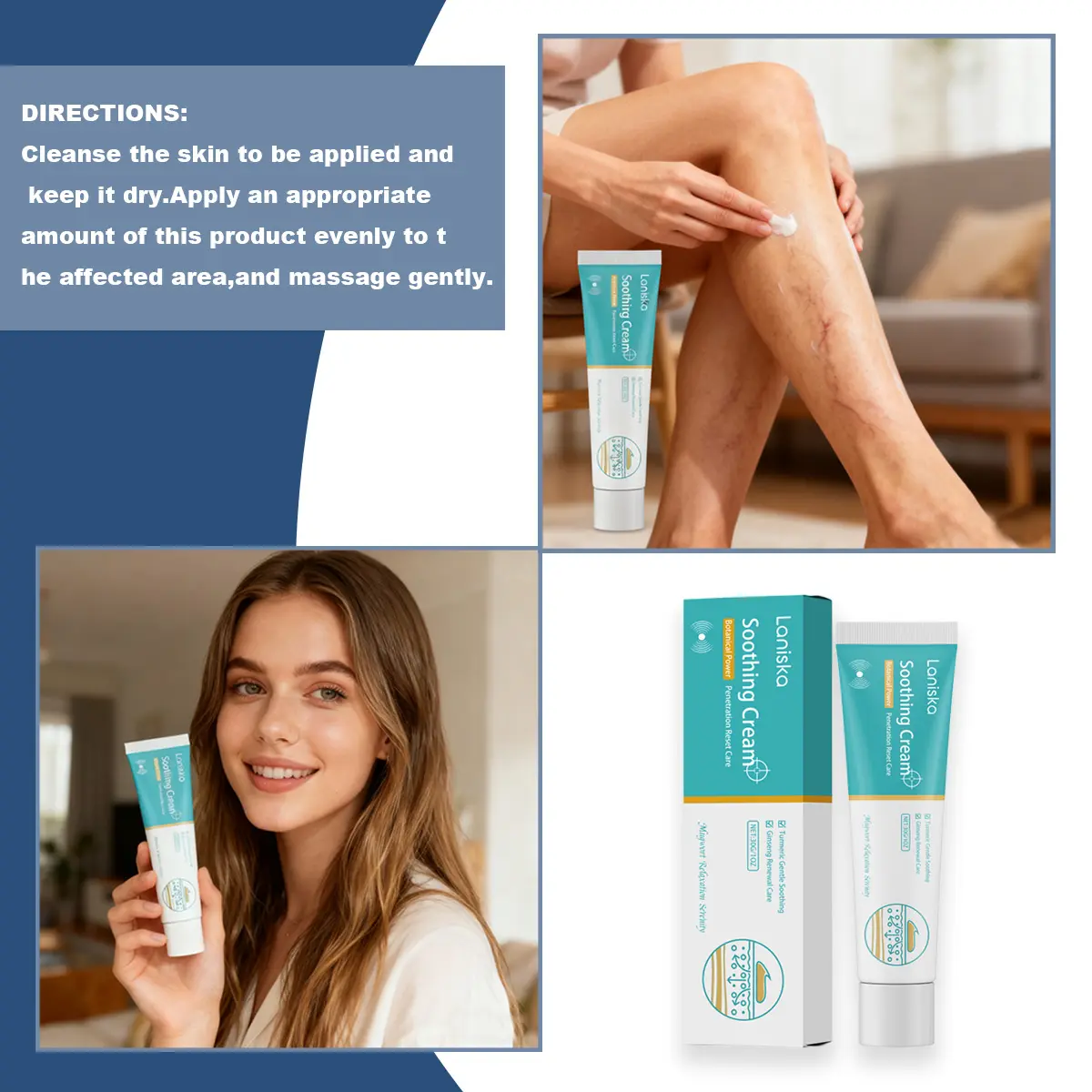 Leg Relief Herbal Cream 30g | Turmeric, Ginseng & Mugwort | Soothing Daily Leg Care | 2/3/5 Pack