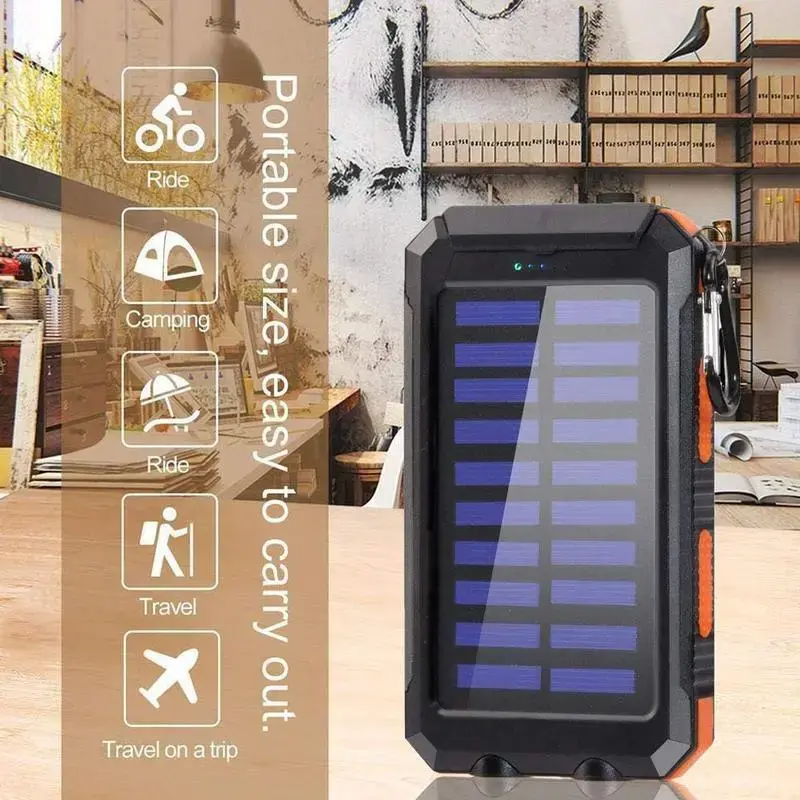 10000mAh Solar Power Bank – Dual USB Fast Charging for Outdoor Adventures