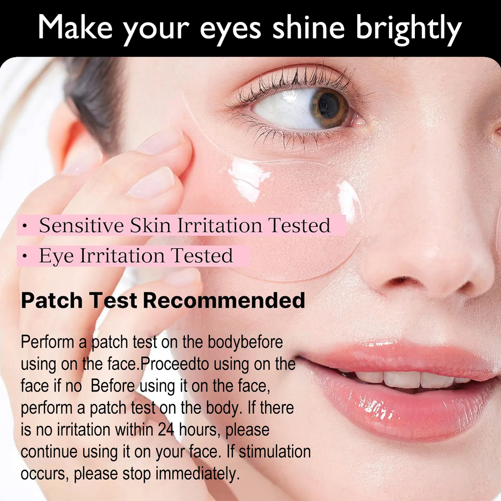 60 Pcs Collagen Hydrating Eye Patches with Niacinamide, Caffeine and Vitamin B12, Deep Hydration