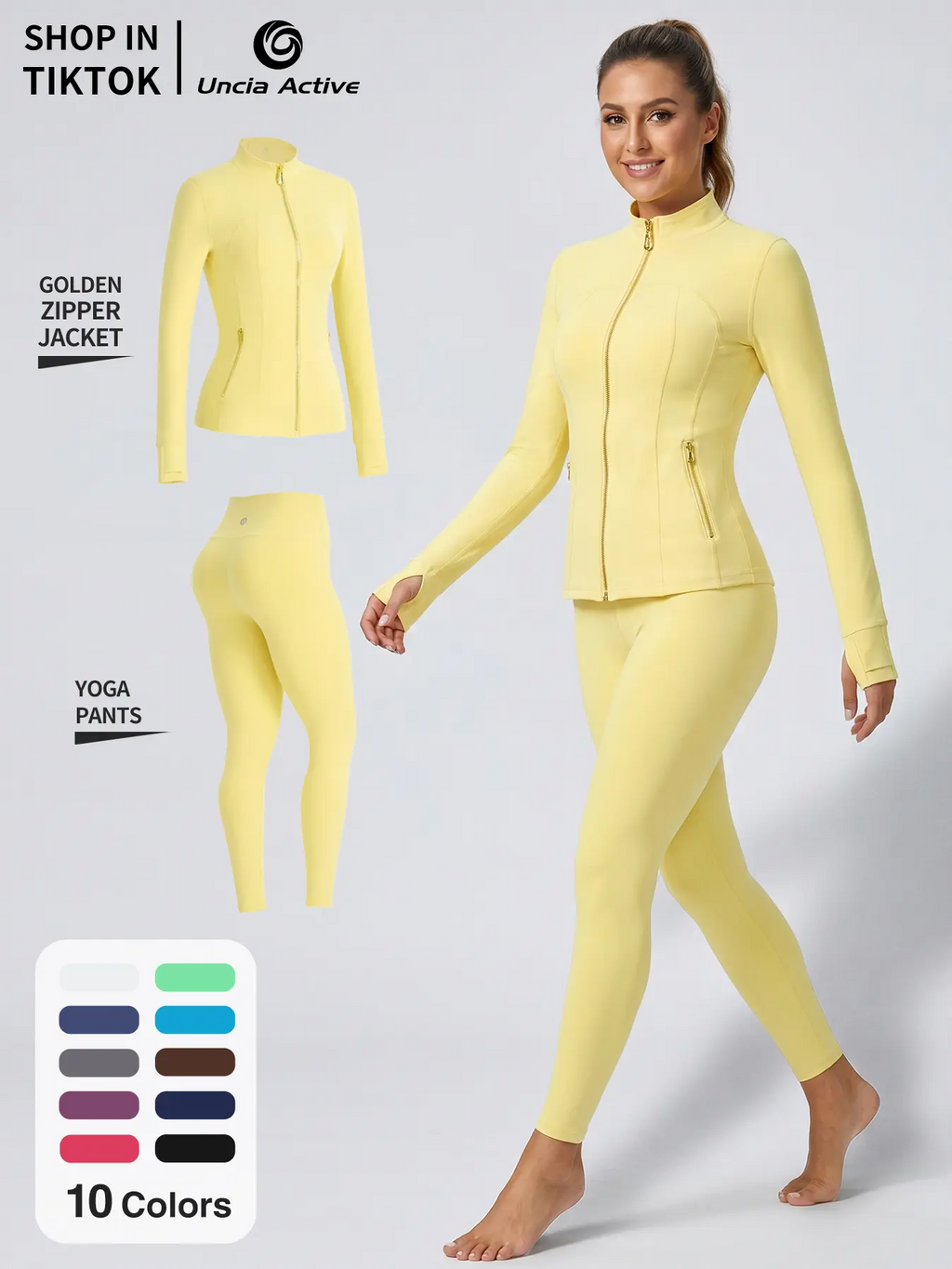 Women's Activewear Set – Jacket, Leggings & Flare Pants