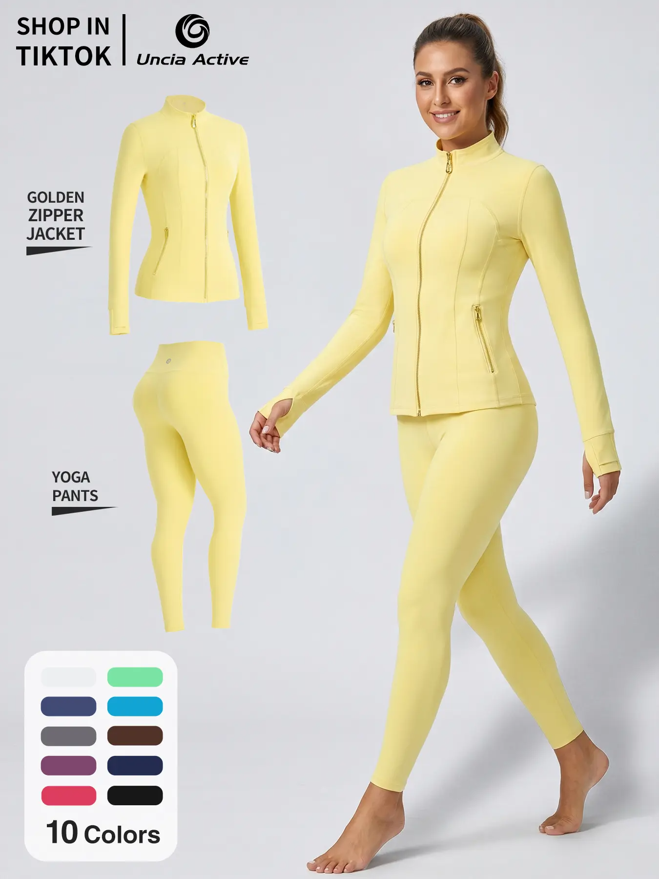 Women's Activewear Set – Jacket, Leggings & Flare Pants