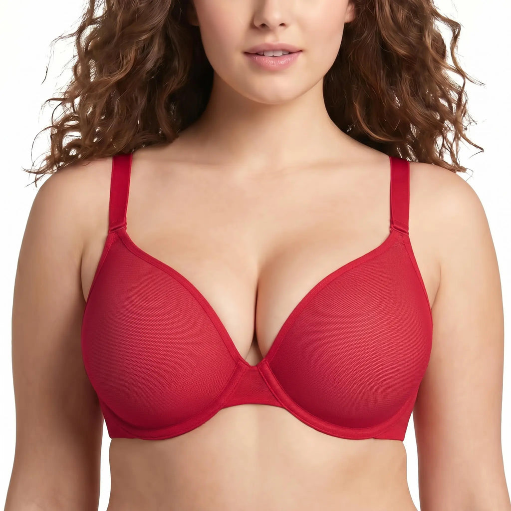 Air Light Breathable Sheer Mesh Halter Bra Plus Size Summer Unlined Full Coverage Bra Underwire